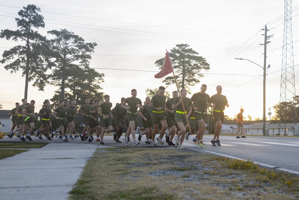 Marine Corps Combat Service Support Schools conduct a 9/11 Commemoration Run