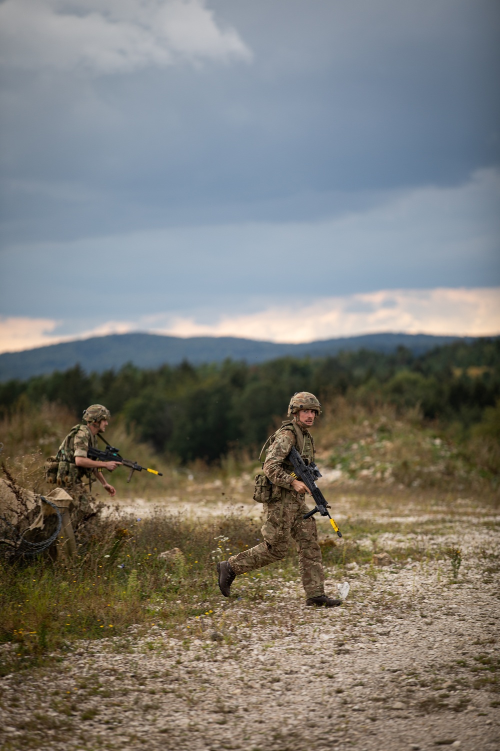 British soldiers react to contact