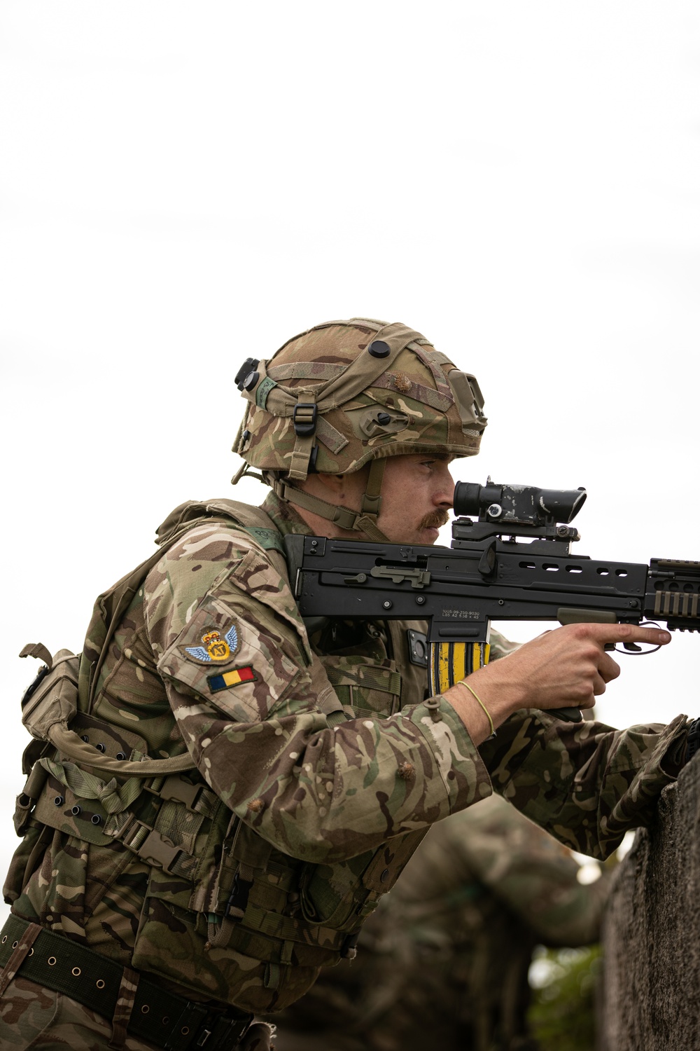 British soldier holds security