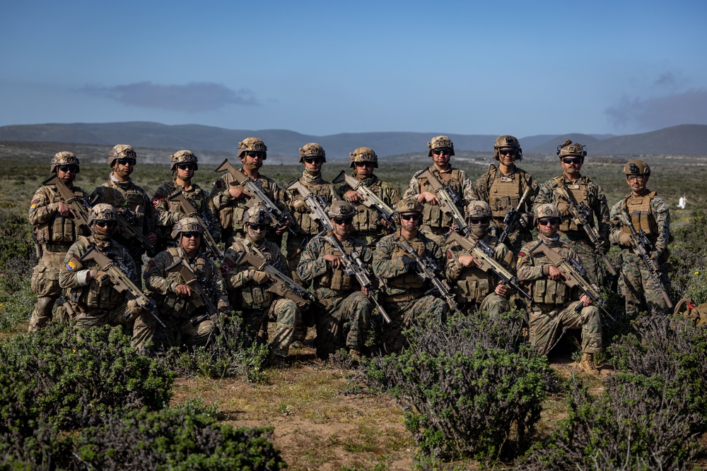 2nd Battalion., 7th Marine Regiment pose for group photo during Exercise UNITAS 2024