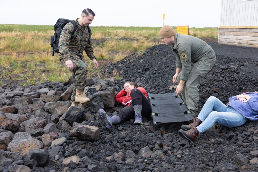 MWSS-271 Marines and Sailors respond to a simulated mass casualty as part of exercise Northern Viking 24