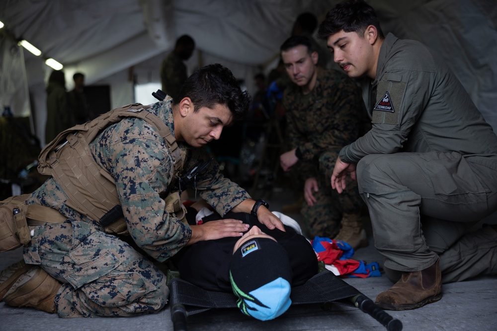 MWSS-271 Marines and Sailors respond to a simulated mass casualty as part of exercise Northern Viking 24