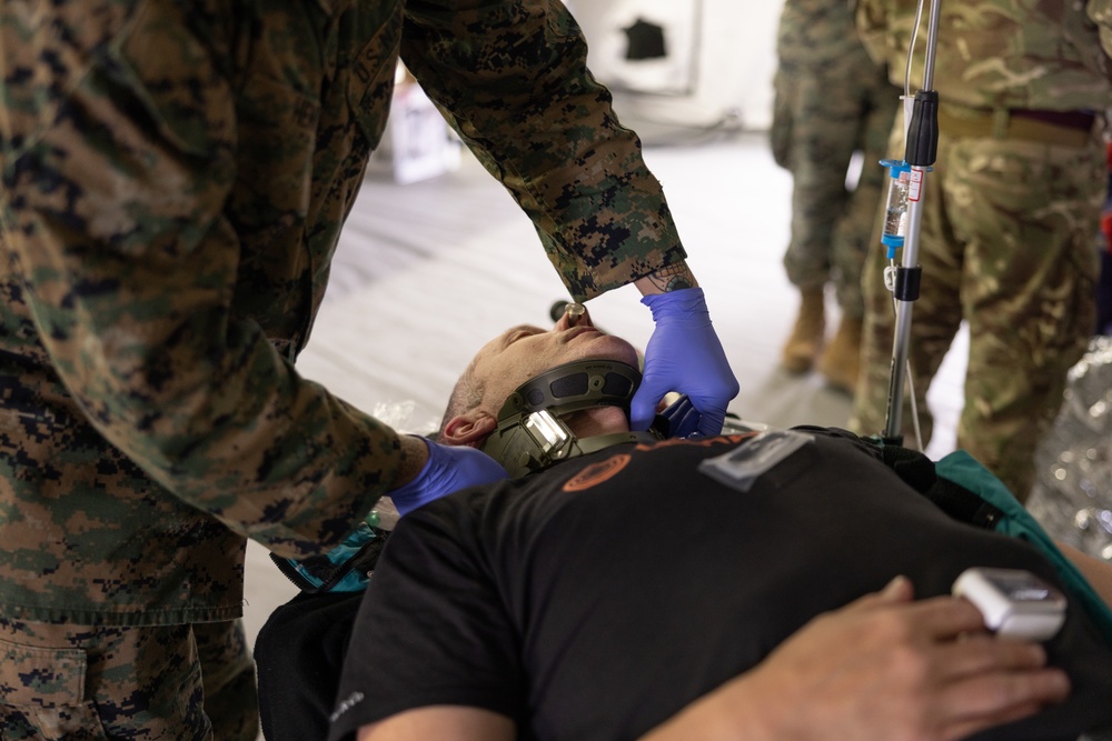 MWSS-271 Marines and Sailors respond to a simulated mass casualty as part of exercise Northern Viking 24