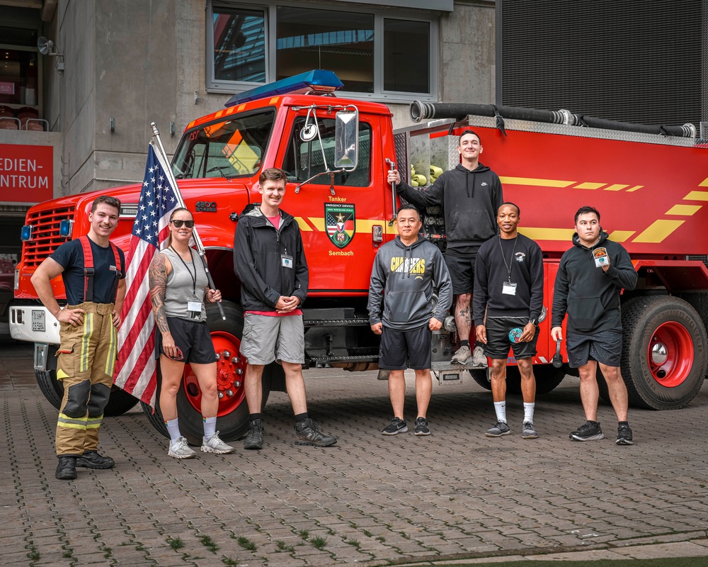 10th AAMDC and 52D ADA honor 9/11 firefighters with soccer stadium stair climb