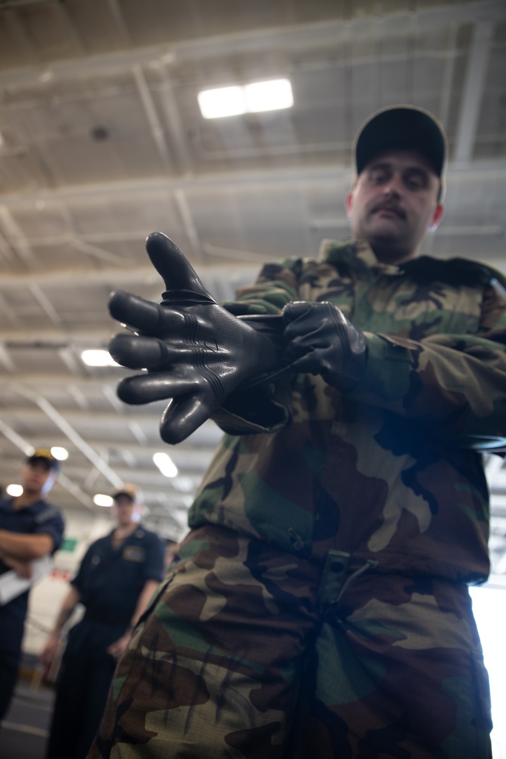 George Washington Sailors test chemical, biological, and radiological equipment