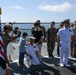 Three U.S. Naval Officers promote during ceremony aboard ROKS Gyeongnam