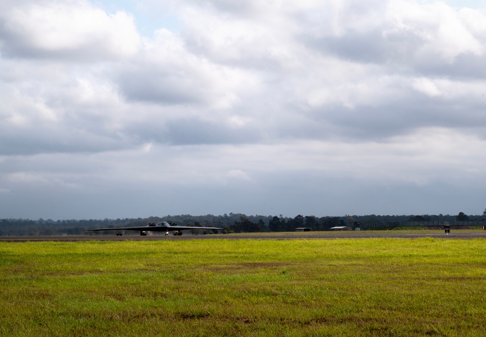 B-2 takes-off from RAAF Amberley for local BTF integration mission