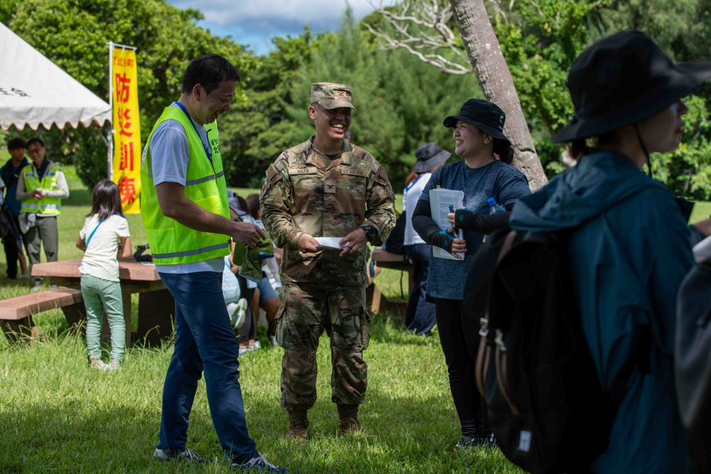 Kadena and local community conduct a tsunami evacuation drill