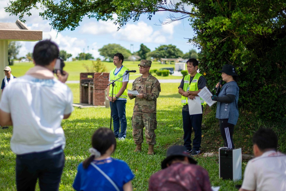 Kadena and local community conduct a tsunami evacuation drill