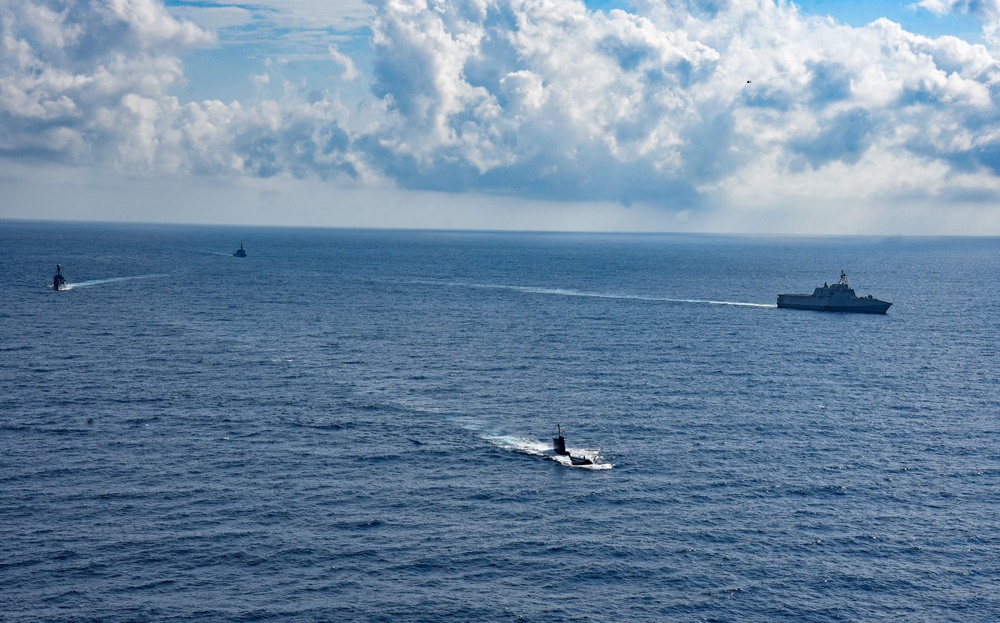 USS Kingsville (LCS 36) Sails Alongside Colombian Navy Ships and Aircraft