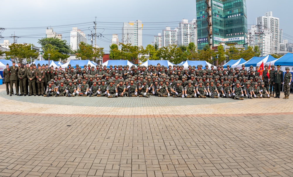 MARFORK Marines March in 74th Incheon Landing Victory Ceremony