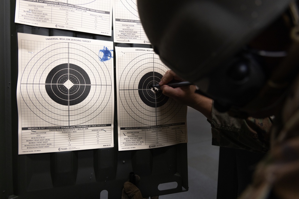 Southern European Task Force Africa Soldiers qualify at M4 Carbine indoor range