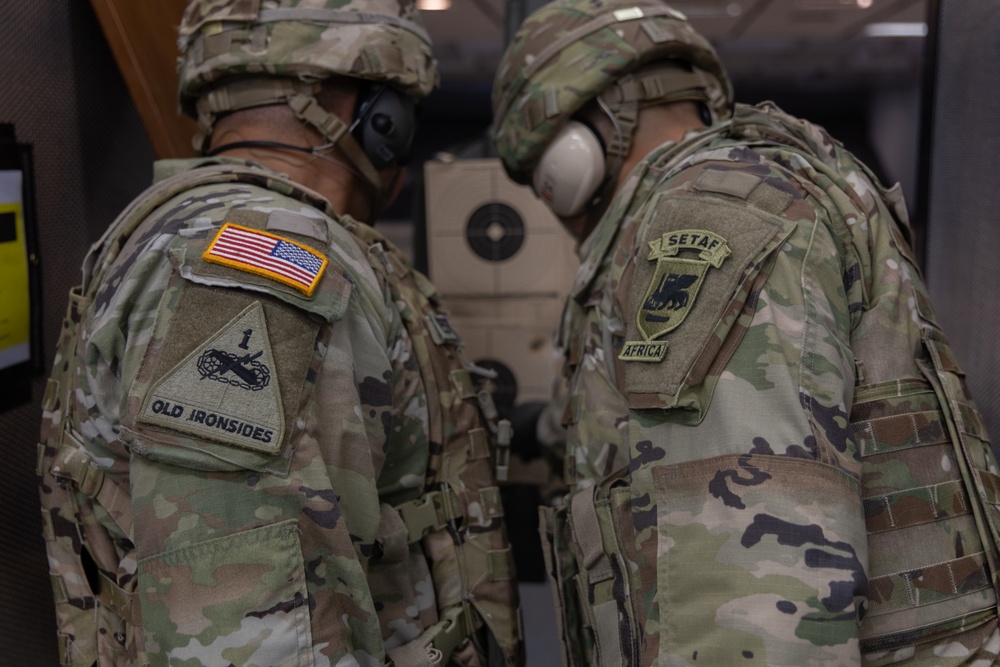 Southern European Task Force Africa Soldiers qualify at M4 Carbine indoor range