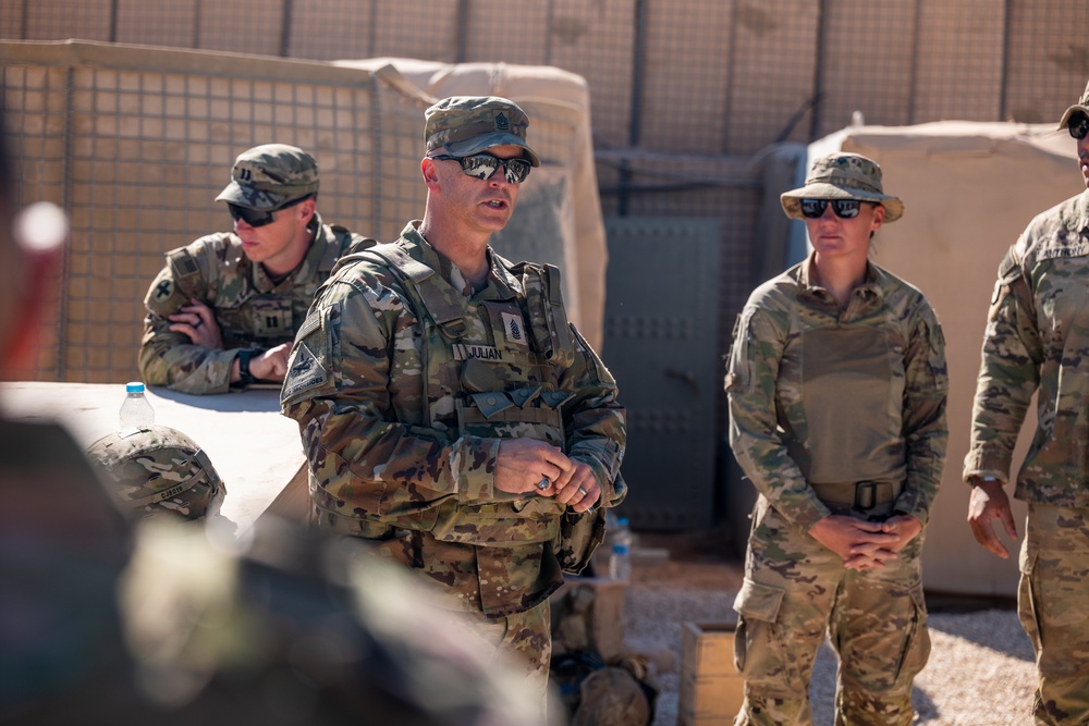 Task Force Thunder command team visits out station Soldiers