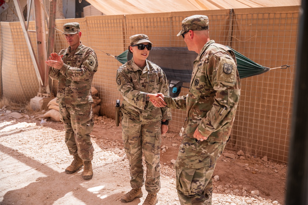 Task Force Thunder command team visits out station Soldiers