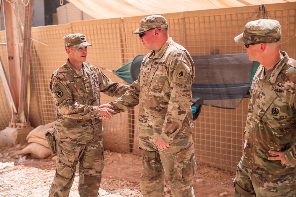 Task Force Thunder command team visits out station Soldiers