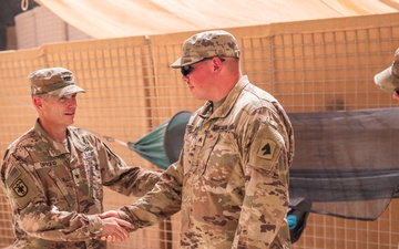 Task Force Thunder command team visits out station Soldiers