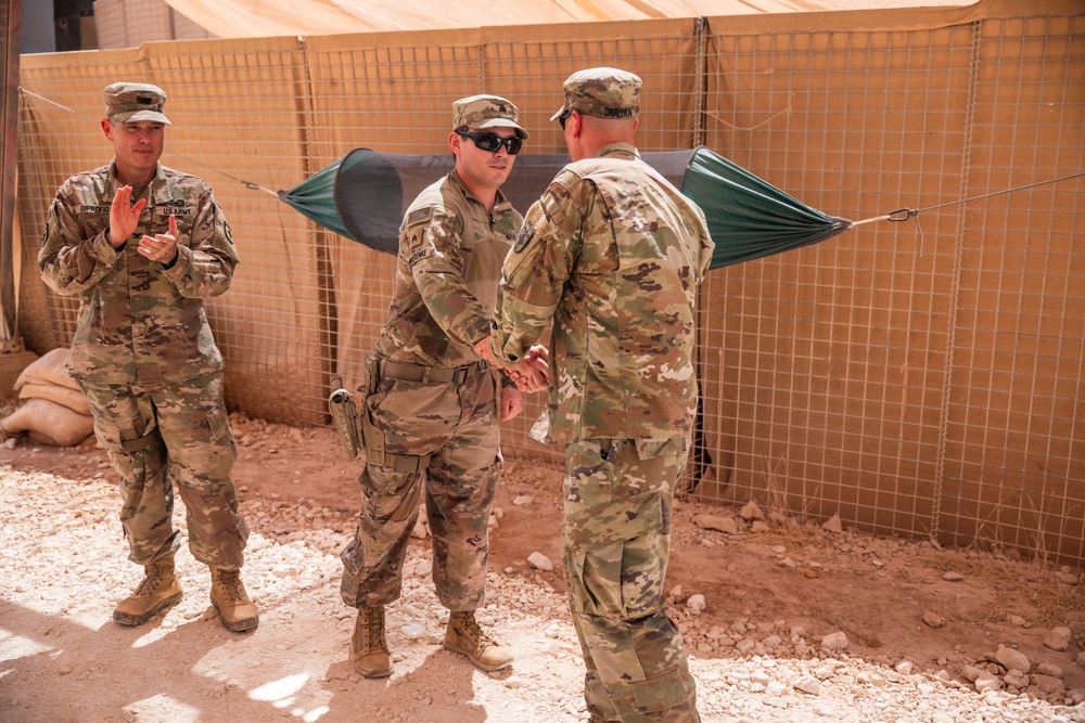 Task Force Thunder command team visits out station Soldiers