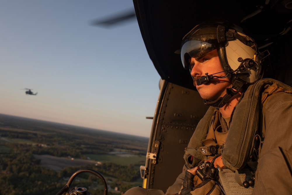 U.S. Marines with HMLA-167 conduct flight operations during Exercise Burmese Chase 24