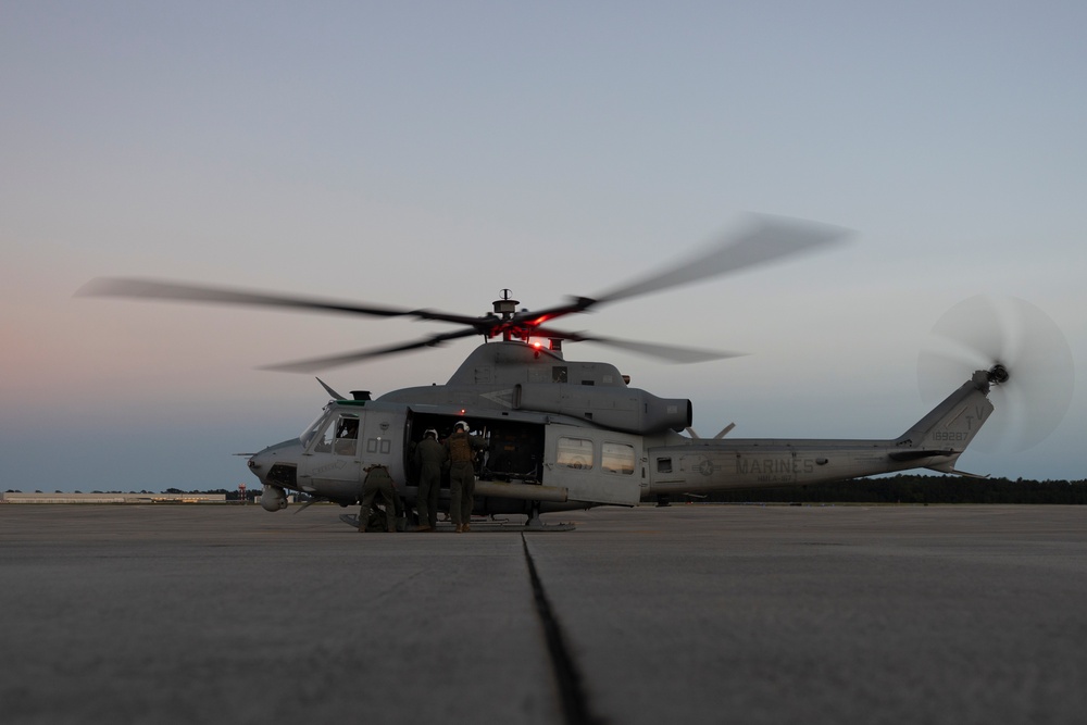 U.S. Marines with HMLA-167 conduct flight operations during Exercise Burmese Chase 24