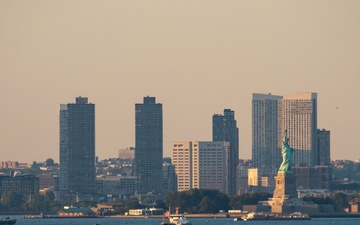 USCGC Katherine Walker Transits NYC Harbor Displaying American Flag in Honor of 9/11