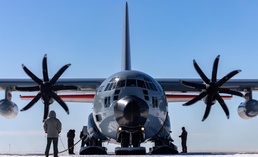LC-130 Hercules sits at Summit Station