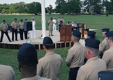 Fort George G. Meade service members participate in a 9/11 remembrance ceremony on Sept. 11, 2024.