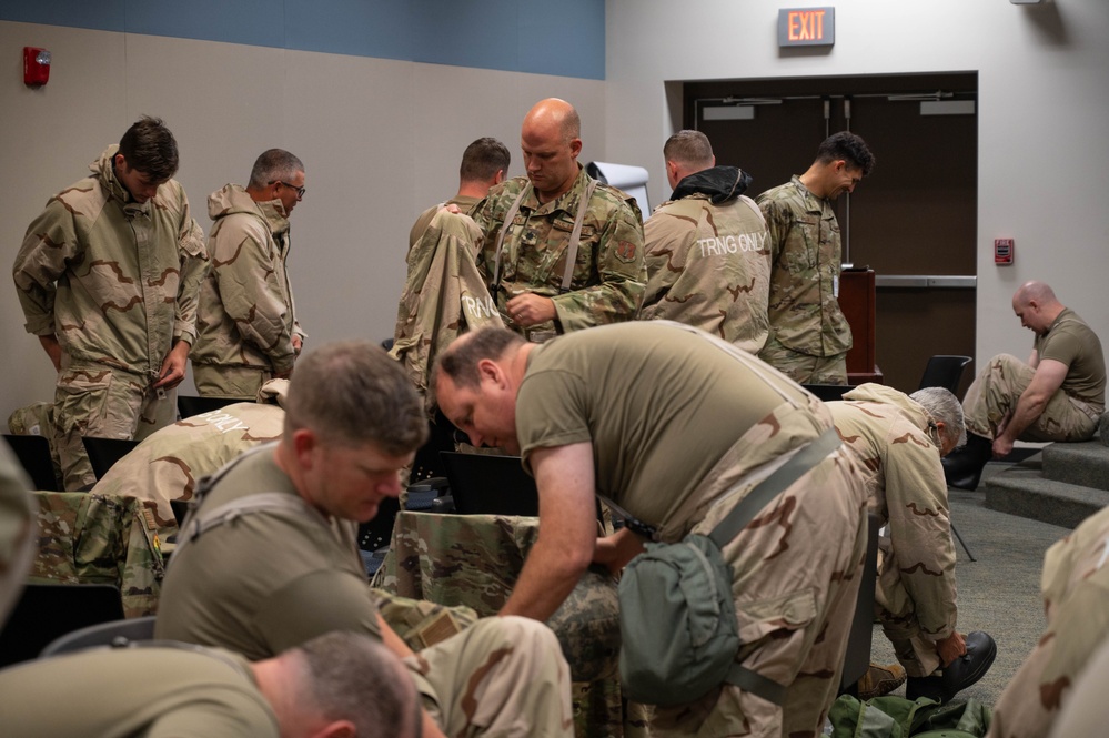 Photo of the 116th Maintenance Group conducting CBRNE training