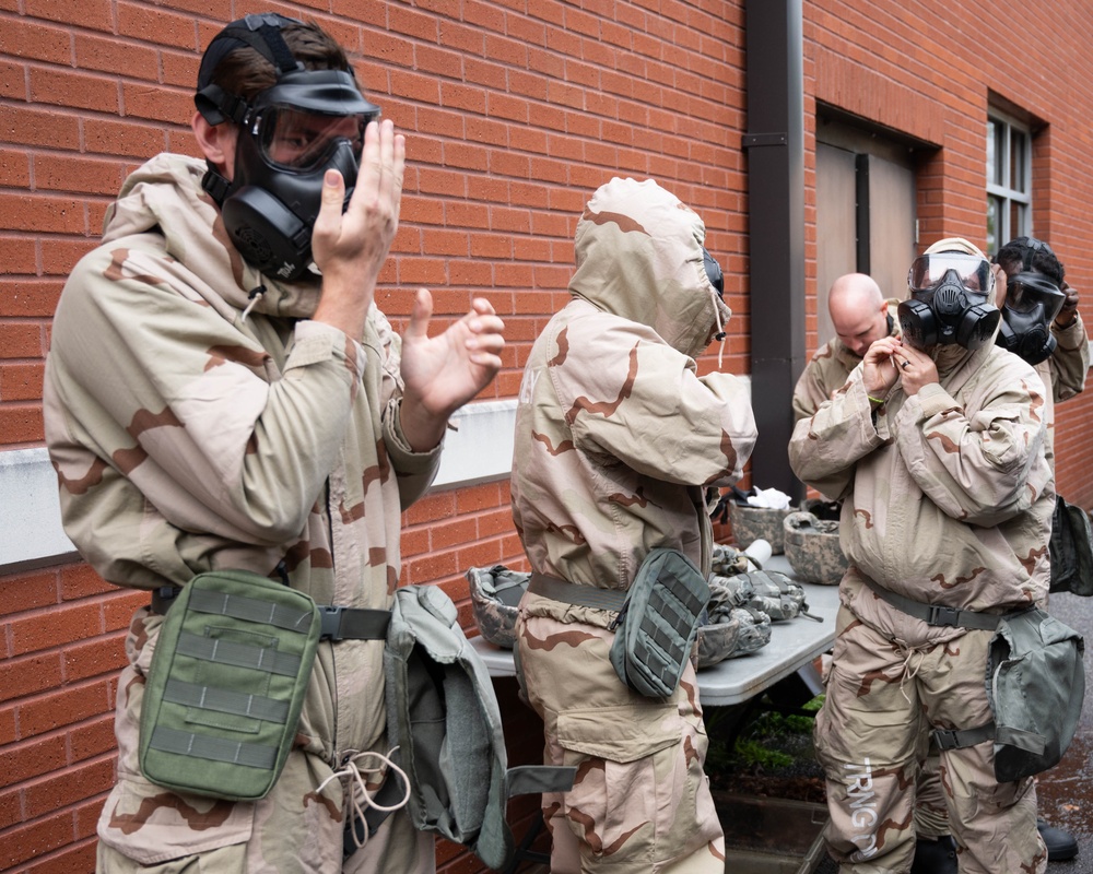 Photo of the 116th Maintenance Group conducting CBRNE training