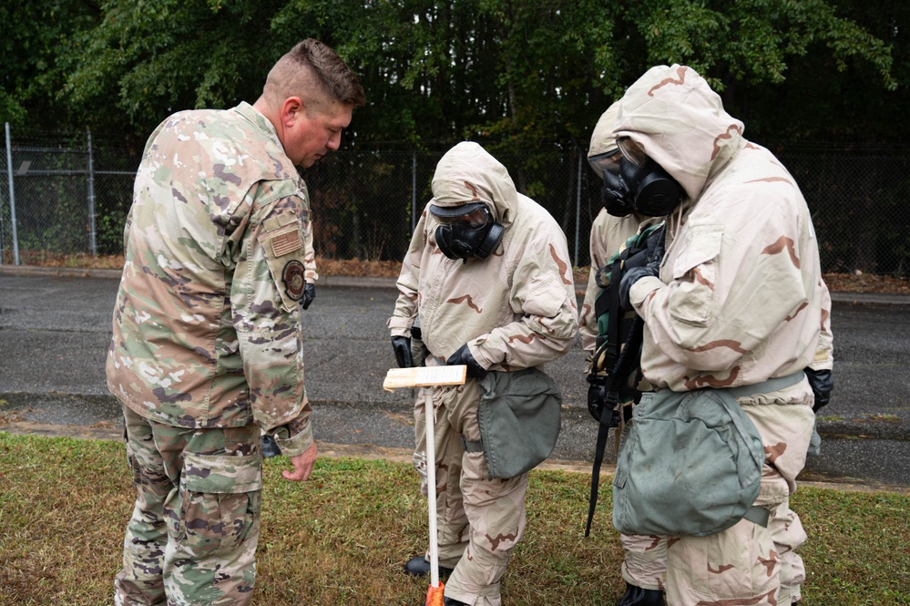 Photo of the 116th Maintenance Group conducting CBRNE training