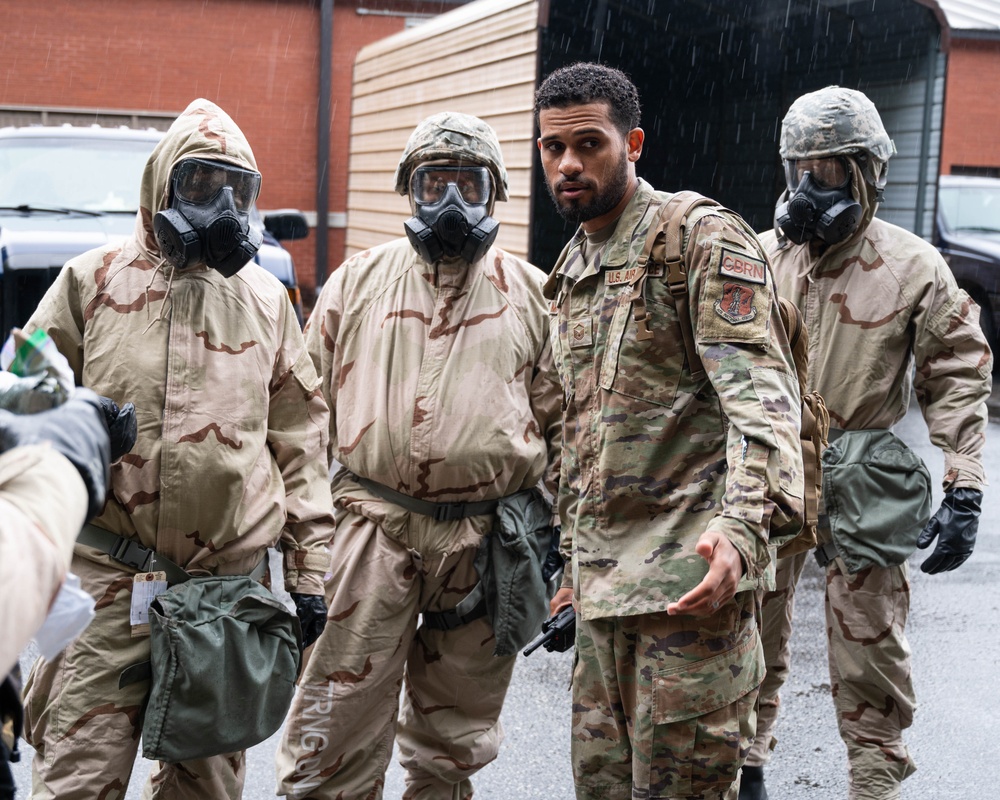 Photo of the 116th Maintenance Group conducting CBRNE training