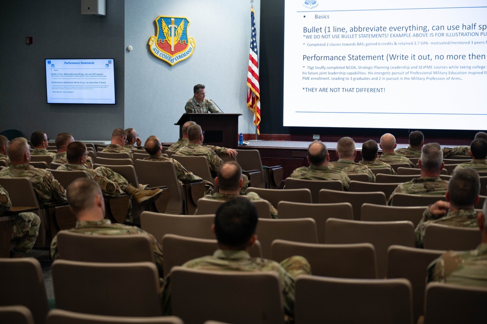 Photo of 116th Maintenance Group conducting professional development brief