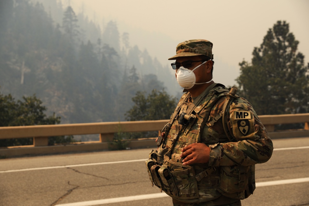 California Army National Guard's 330th Military Police support efforts to contain Line Fire