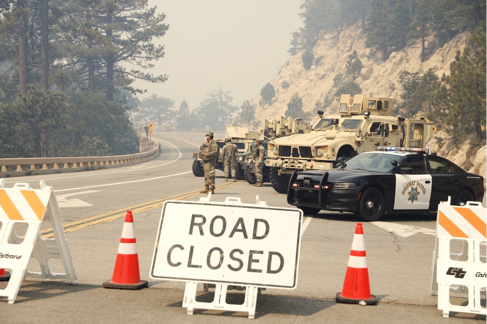 California Army National Guard's 330th Military Police support efforts to contain Line Fire