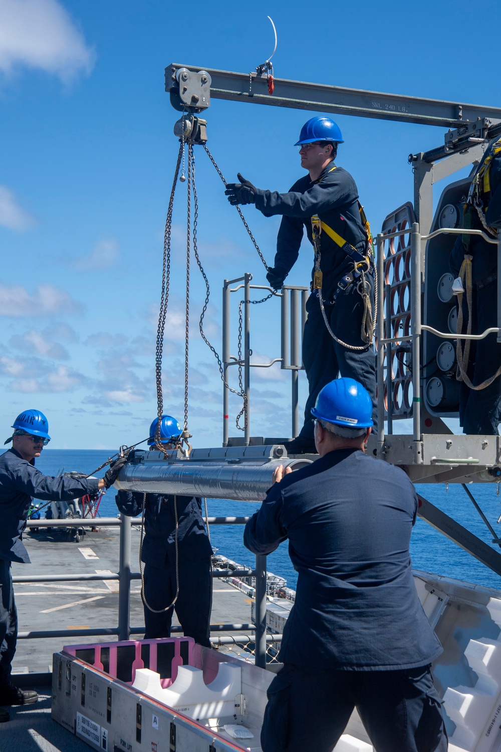 USS America (LHA 6) Conducts Ordnance Handling