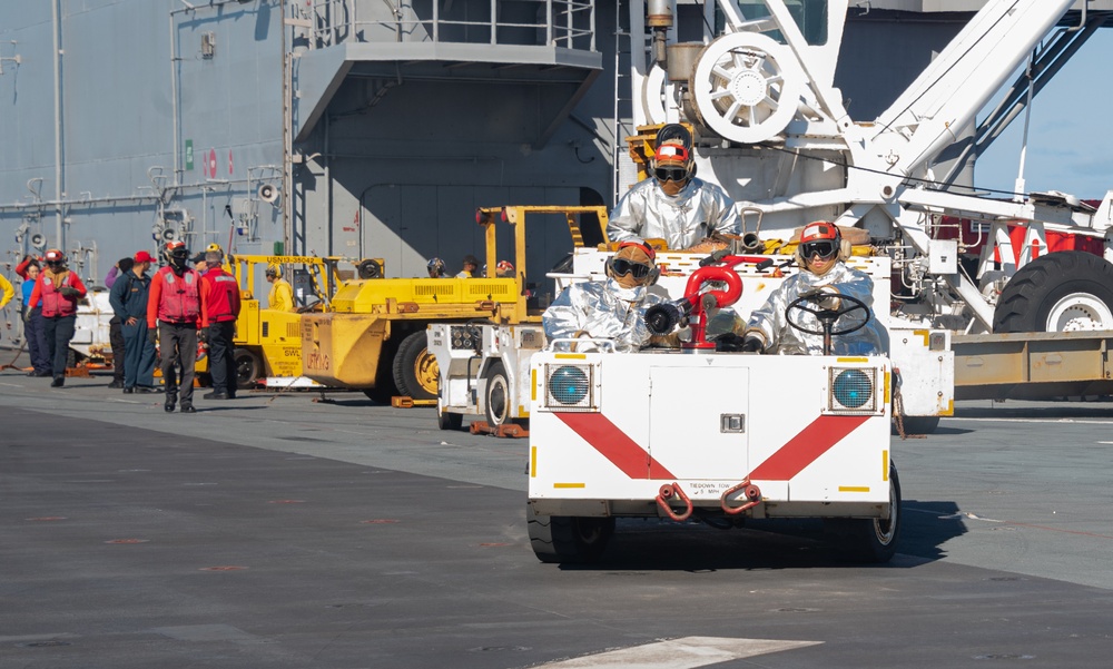 USS America (LHA 6) Conducts Aircraft Firefighting Training