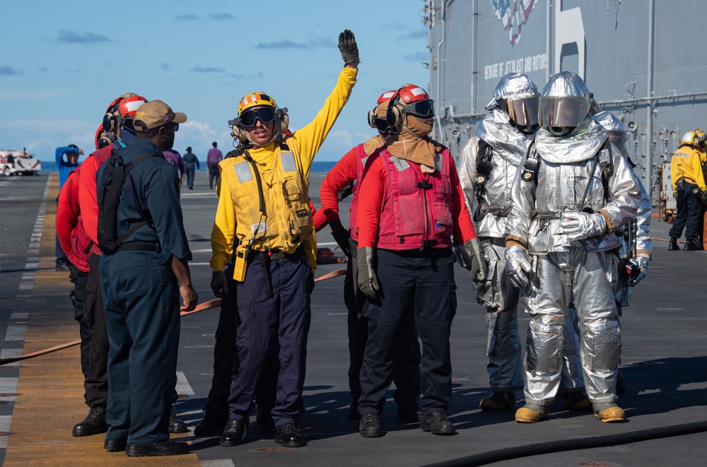 USS America (LHA 6) Conducts Aircraft Firefighting Training