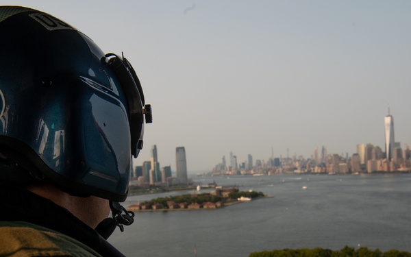 Coast Guard Air Station Atlantic City conducts port, waterways, and coast security patrol flight over New York City