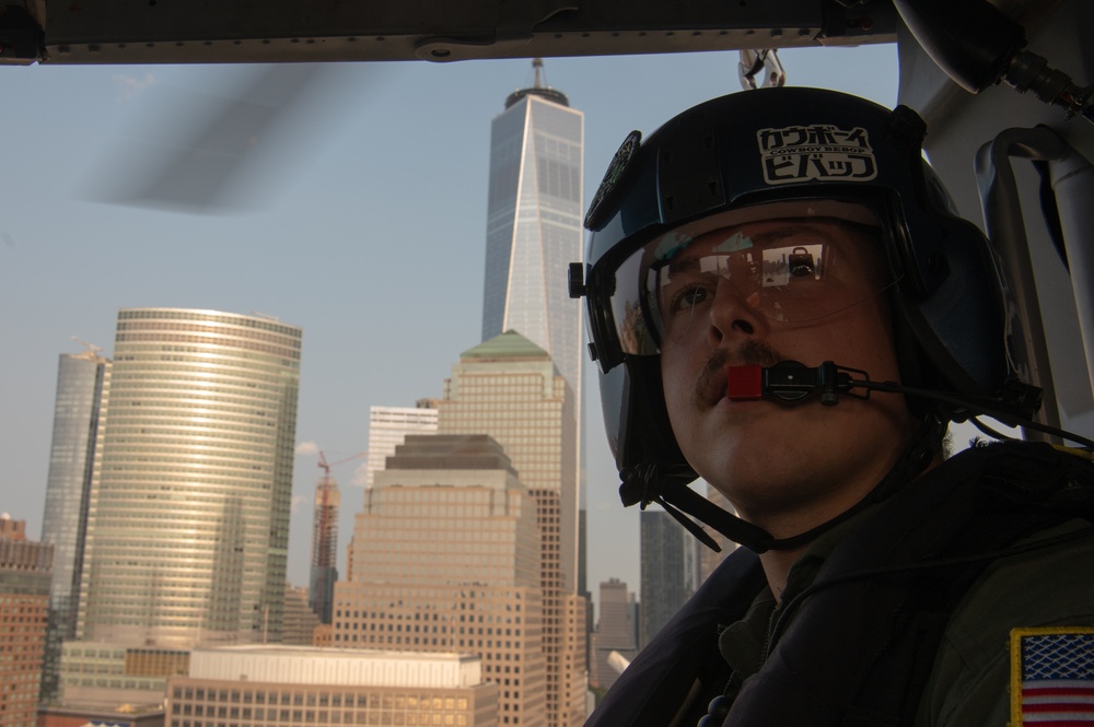 Coast Guard Air Station Atlantic City conducts port, waterways, and coast security patrol flight over New York City