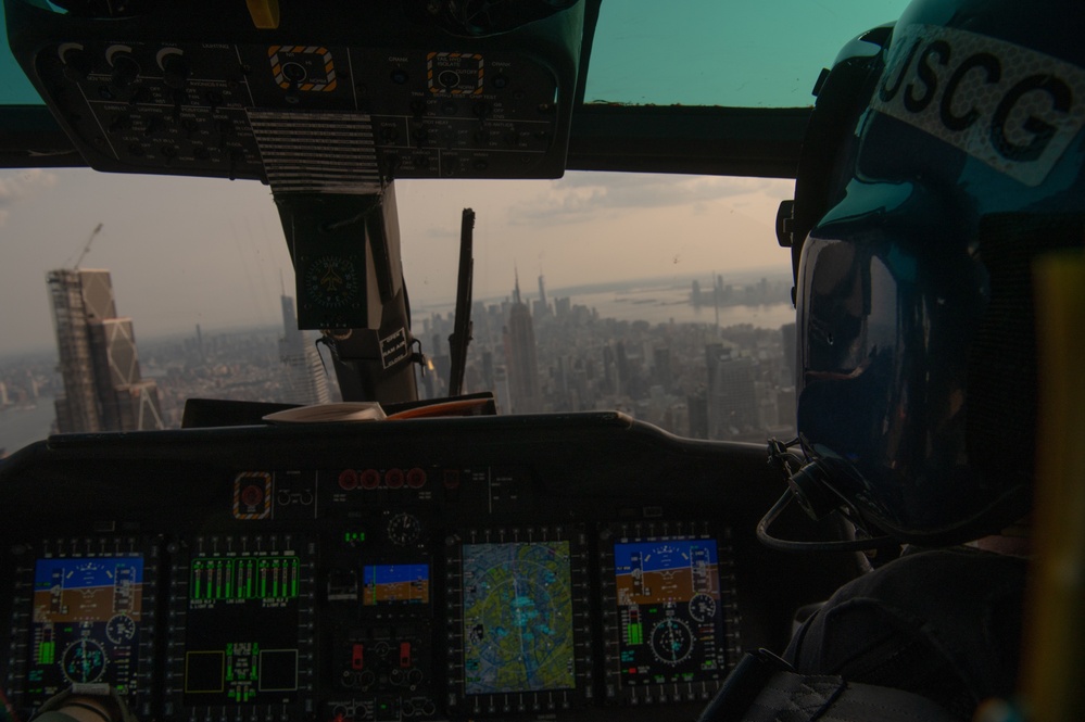 Coast Guard Air Station Atlantic City conducts port, waterways, and coast security patrol flight over New York City