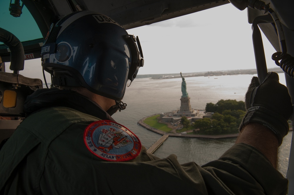 Coast Guard Air Station Atlantic City conducts port, waterways, and coast security patrol flight over New York City