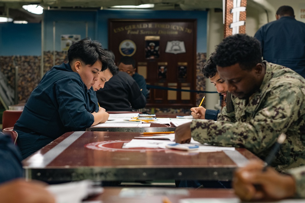 Sailors Take the Navy-Wide Advancement Exam