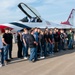 Students get to &quot;pet a jet&quot; with the U.S. Air Force Thunderbirds