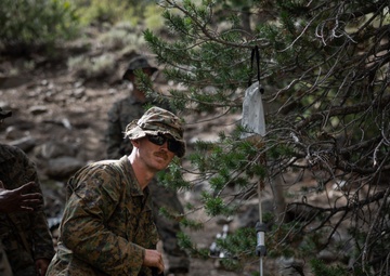 Marines with 2/1 practice survival techniques during Mountain Exercise 5-24