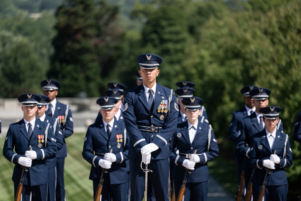 Chief of the Royal Malaysian Air Force Gen. Tan Sri Dato’ Sri Mohd Asghar Khan bin Goriman Khan Participates in an Air Force Full Honors Wreath-Laying Ceremony at the Tomb of the Unknown Soldier