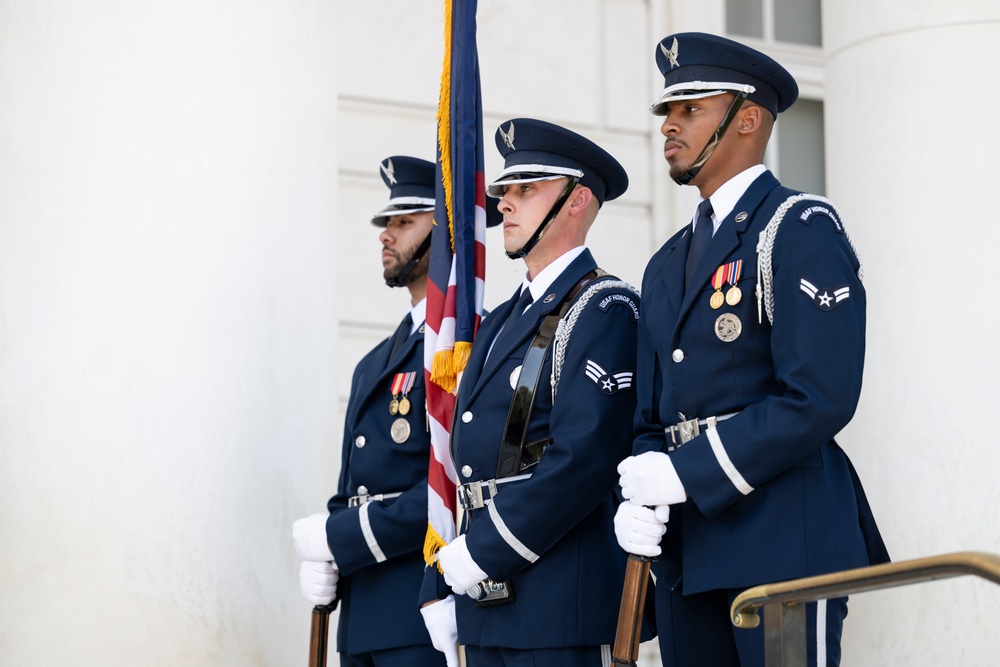 Chief of the Royal Malaysian Air Force Gen. Tan Sri Dato’ Sri Mohd Asghar Khan bin Goriman Khan Participates in an Air Force Full Honors Wreath-Laying Ceremony at the Tomb of the Unknown Soldier