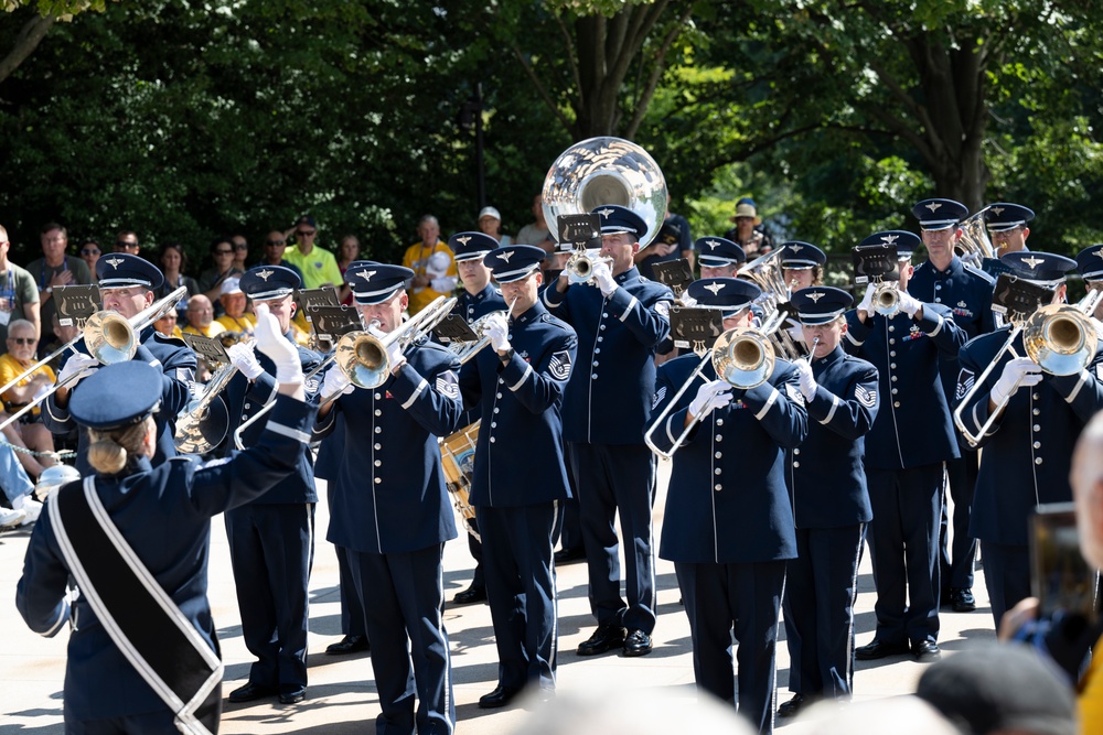 Chief of the Royal Malaysian Air Force Gen. Tan Sri Dato’ Sri Mohd Asghar Khan bin Goriman Khan Participates in an Air Force Full Honors Wreath-Laying Ceremony at the Tomb of the Unknown Soldier