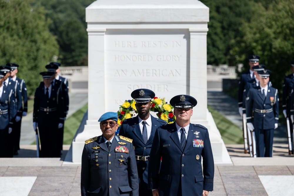 Chief of the Royal Malaysian Air Force Gen. Tan Sri Dato’ Sri Mohd Asghar Khan bin Goriman Khan Participates in an Air Force Full Honors Wreath-Laying Ceremony at the Tomb of the Unknown Soldier