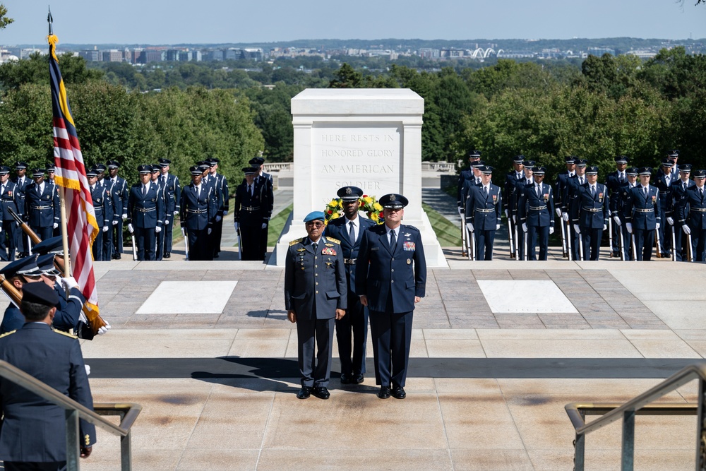 Chief of the Royal Malaysian Air Force Gen. Tan Sri Dato’ Sri Mohd Asghar Khan bin Goriman Khan Participates in an Air Force Full Honors Wreath-Laying Ceremony at the Tomb of the Unknown Soldier