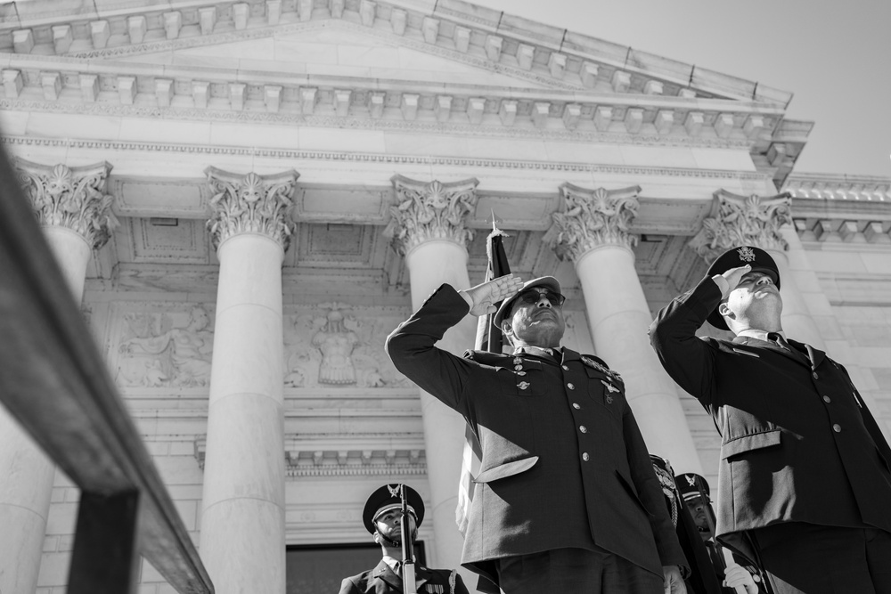 Chief of the Royal Malaysian Air Force Gen. Tan Sri Dato’ Sri Mohd Asghar Khan bin Goriman Khan Participates in an Air Force Full Honors Wreath-Laying Ceremony at the Tomb of the Unknown Soldier